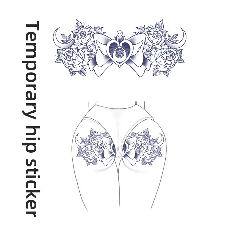 

Временные тату-наклейки с рисунком бабочки, сердца и розы для женщин, водостойкие, романтические, для тела, боди-арт