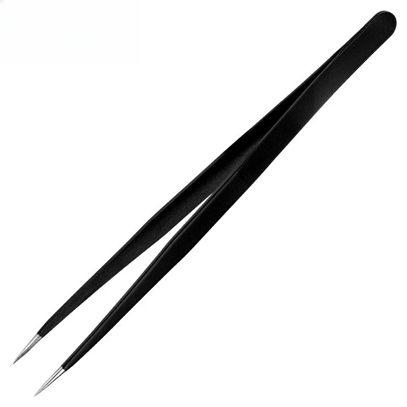 

Stainless steel tweezers pointed straight head, thickened anti-static maintenance clip