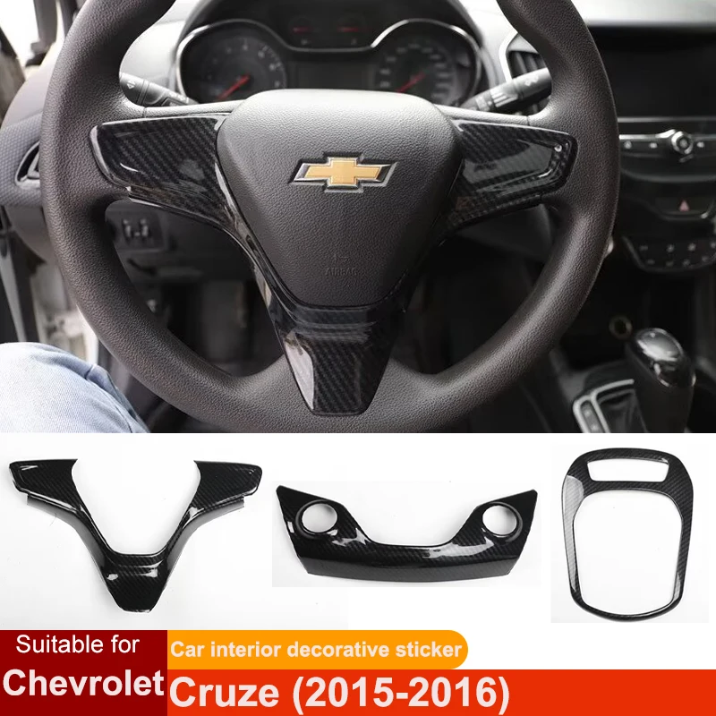

For Chevrolet Cruze 2015-2016 Car Steering Wheel Gear Shift Panel Cover Air Vent Decorative Sticker Modification Accessories