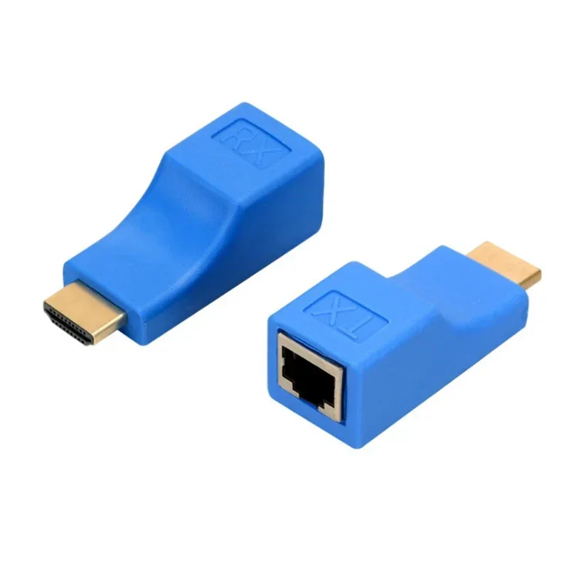 موسع HDMI متوافق RJ45 LAN شبكة تمديد جهاز ريسيفر استقبال وإرسال TX RX Cat5e CAT6 كابل إيثرنت 30 متر
