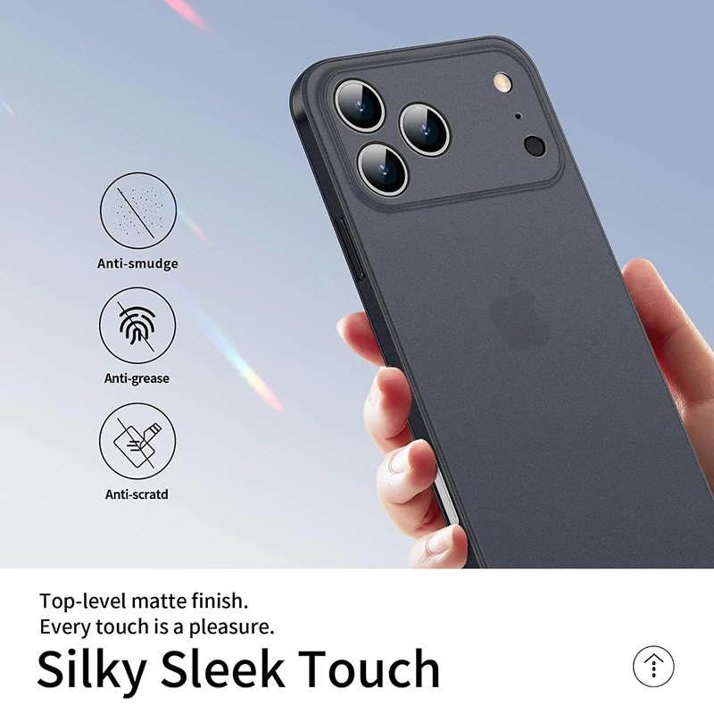 حافظة لهاتف آيفون 17 Air 17 16 Pro Max شفافة رفيعة للغاية من البولي بروبيلين غطاء خلفي ناعم لهاتف آيفون 16 Plus 16E