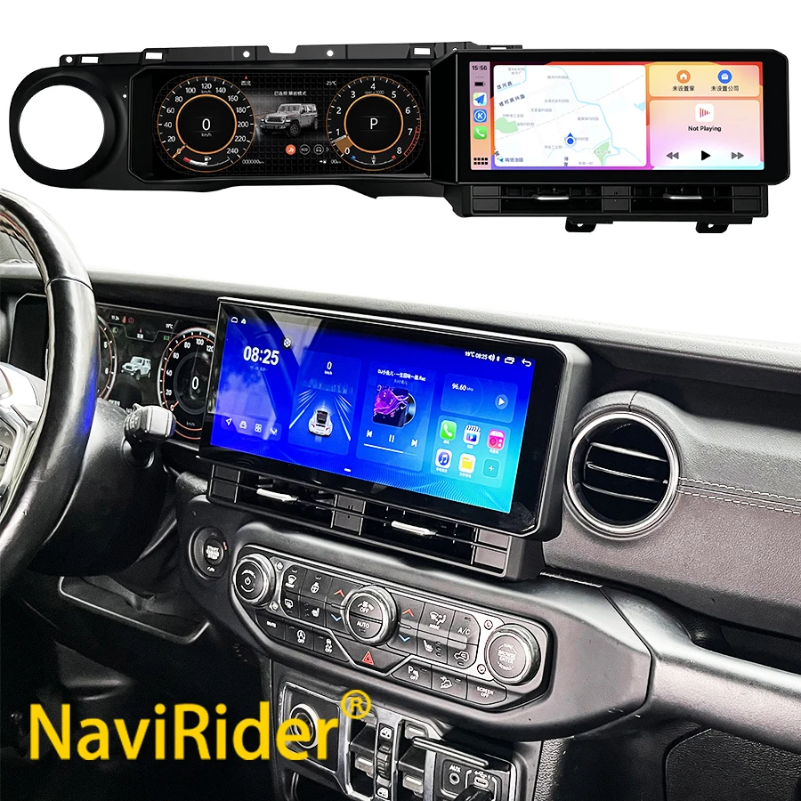 

Двухэкранный мультимедийный видеоплеер для Jeep Wrangler 2018-2022 с CarPlay, GPS-навигацией, Android Auto, стереосистемой и автомагнитолой