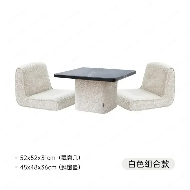 

Bay Window Small Table Japanese Style Low Table Sitting Floor Small Coffee Table Light Luxury Tatami Table-Chair Set
