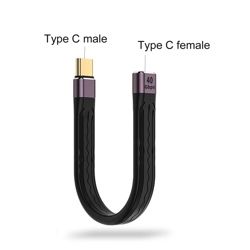 Przedłużacz 40 s przedłużacz USB C żeński na męski 100 przedłużacz przewód typu C przewód do synchronizacji danych do — zdjęcie produktu 4