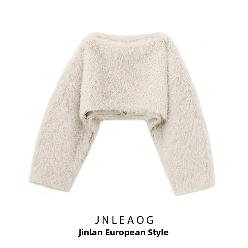 JNLEAOG Nuevo Cárdigan Abierto de Color Puro para Mujer, de Manga Larga, con Capucha de Forro Polar de Poliéster, Diseño con ...