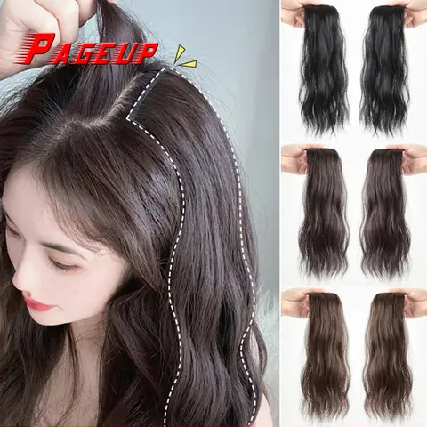 합성 머리 곱슬 머리 25cm 미니 헤어 패드 머리 자연 검은 갈색 머리 확장 클립 여성용 헤어 피스 헤어 가발