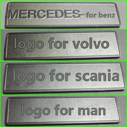 1 Item Simulation Metal Logo License Plate for 1/14 Tamiya RC Truck Car Scania BENZ 3363 VOLVO FH16 MAN Diy Parts Toys