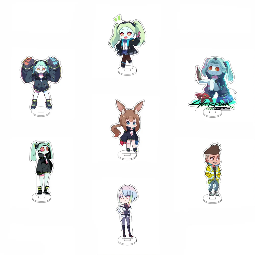 10CM Anime Cyberpunk Edgerunners  Figure Stand Model David Martinez/Lucyna Kushinada Cute Desk Decor Standing Sign Gifts
