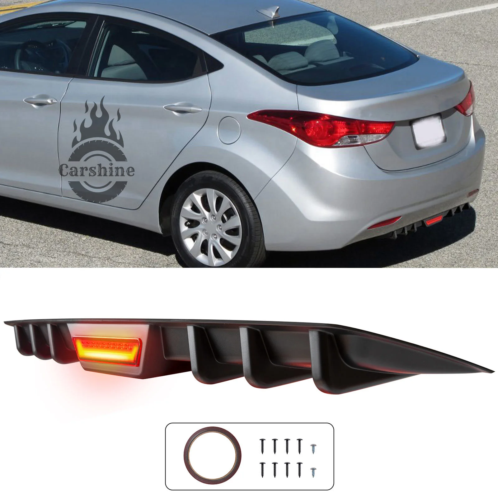 

Для Volkswagen Lavida матовый черный 6, задний диффузор с плавником акулы, бампер, спойлер, губа