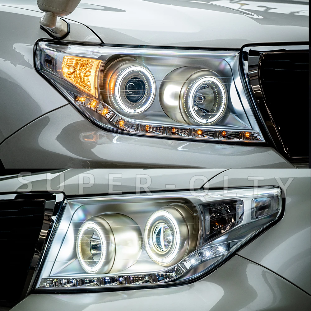 عين النسر المصابيح الأمامية لتويوتا لاند كروزر 2008-2015 LED مجموعة مصابيح أمامية ترقية أضواء السيارة DRL ديناميكية بدوره إشارة 2 قطعة #6