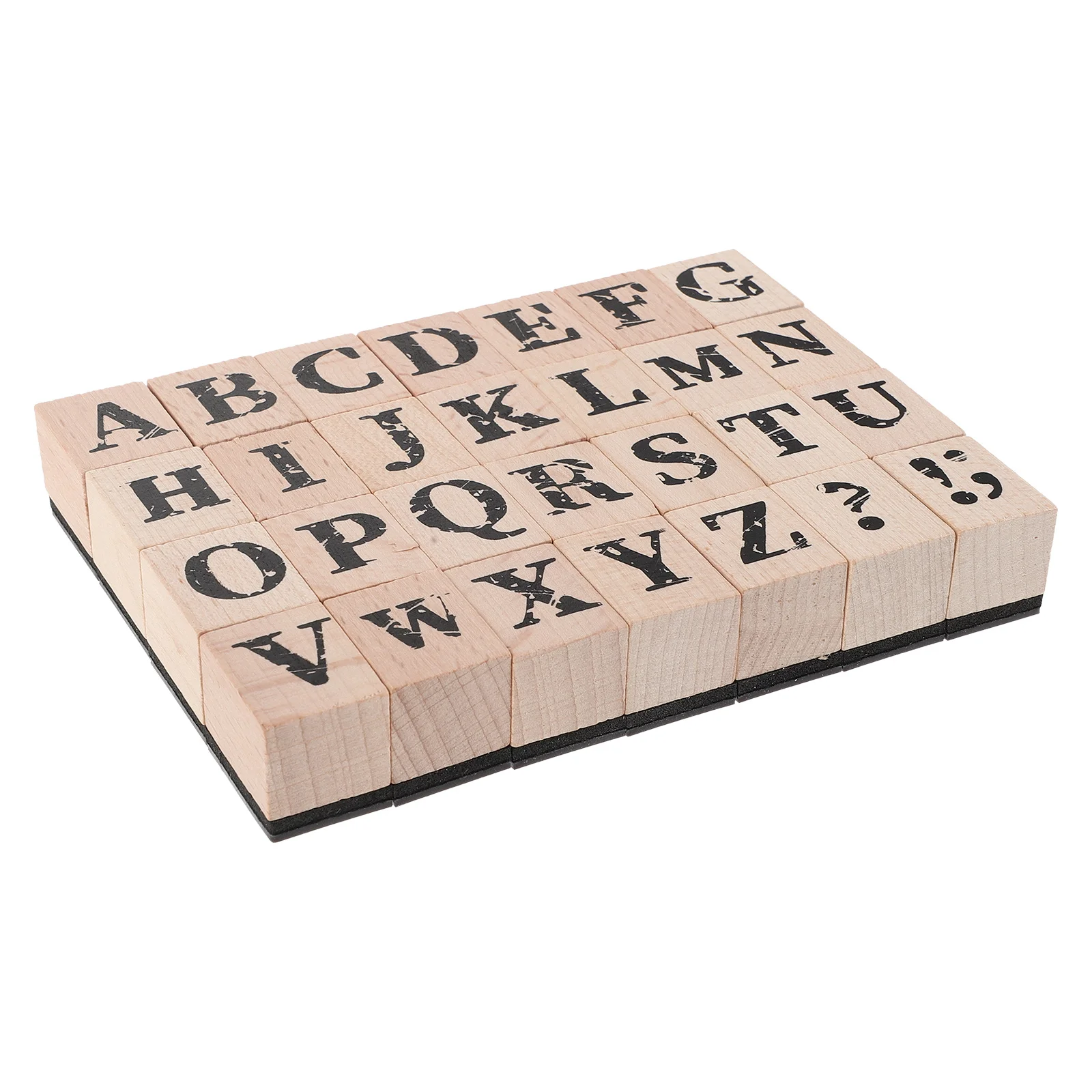 

28Pcs Vintage Wood Rubber Stamps Alphabet Letter Set for DIY Scrapbooking Journaling Craft Card Making Envelope Decor