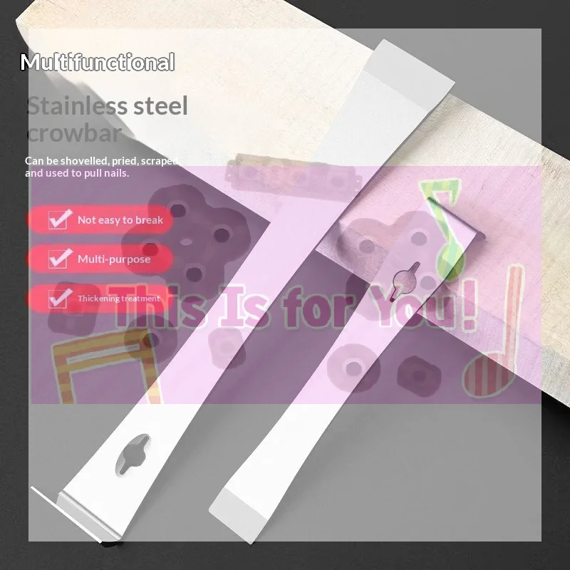 【MA】Stainless Steel Pry Bar And Scraper Tool Heavy Duty Multi-Purpose For Demolition Woodworking Painting Prep DIY Hand Tool