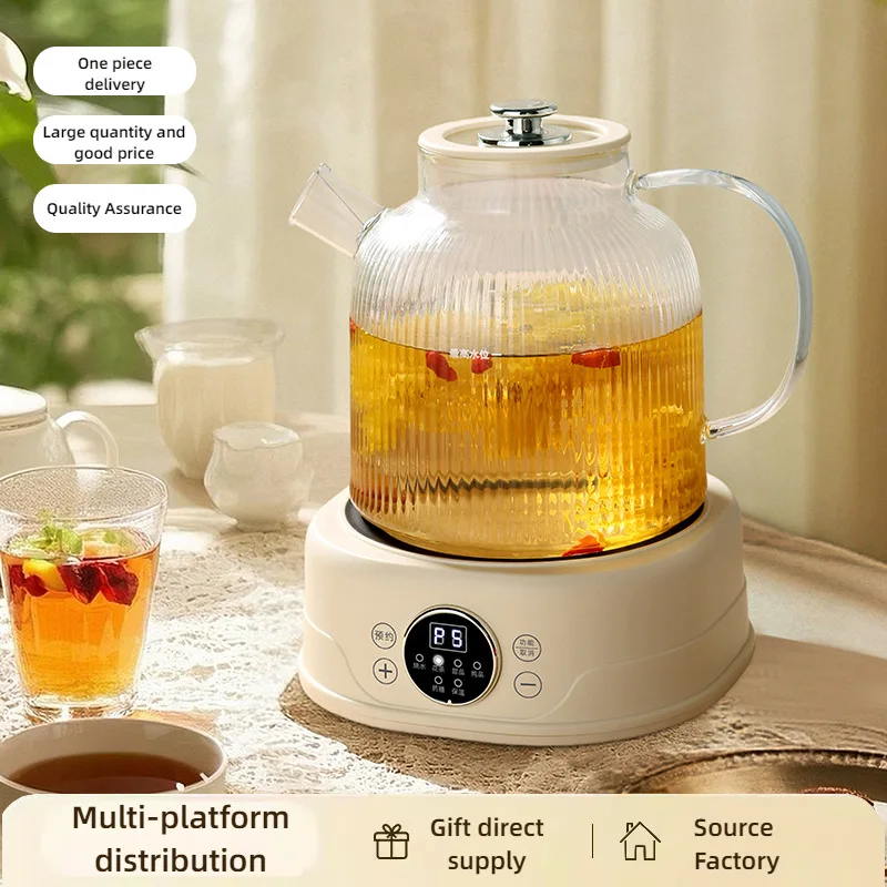 Multi-functional Flower Teapot Glass Tea Maker with Control Portable Electric Kettle for Office And Home Health Brewing Cup