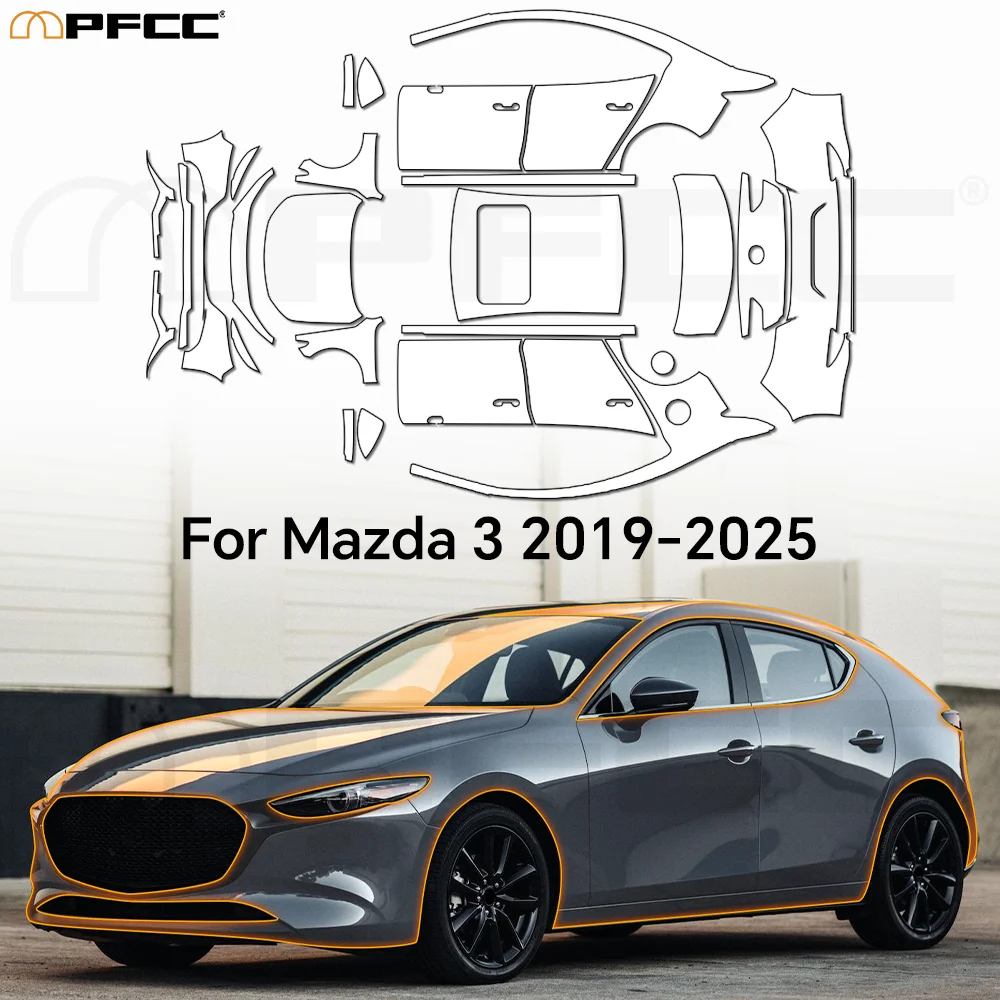 

PPF для Mazda 3 2019-2025, защитная пленка для краски, 9 мил, ТПУ, устойчивая к царапинам, предварительно вырезанная, прозрачная, невидимая, для автомобиля