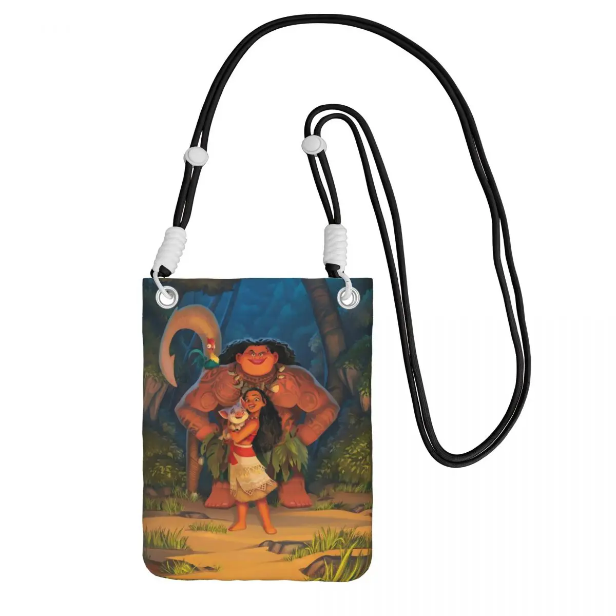 

Custom Moana Carry A Mobile Phone Bag Diagonally Men Women Musical Adventure Film Shoulder Crossbody Bag Detachable Strap Walk