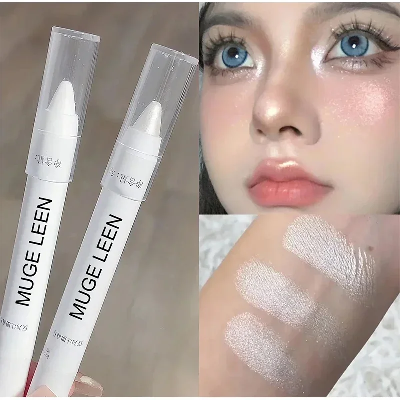 Wasserdichter Diamant Glitter Lidschatten Eyeliner Bleistift lang anhaltende liegende Seidenraupe Text marker Stift weiß Silber koreanische Augen Make-up