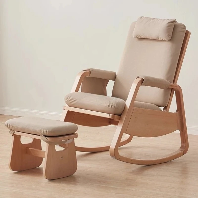 

Домашний диван из массива дерева, повседневное кресло-качалка Beilun, модное, простое и атмосферное.