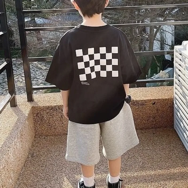 100% Cotton Boys Summer Short Sleeve T-Shirt 2026 New Korean Style Kids Baby Boy Top Hot Sale Stylish Charming Wholesale Price