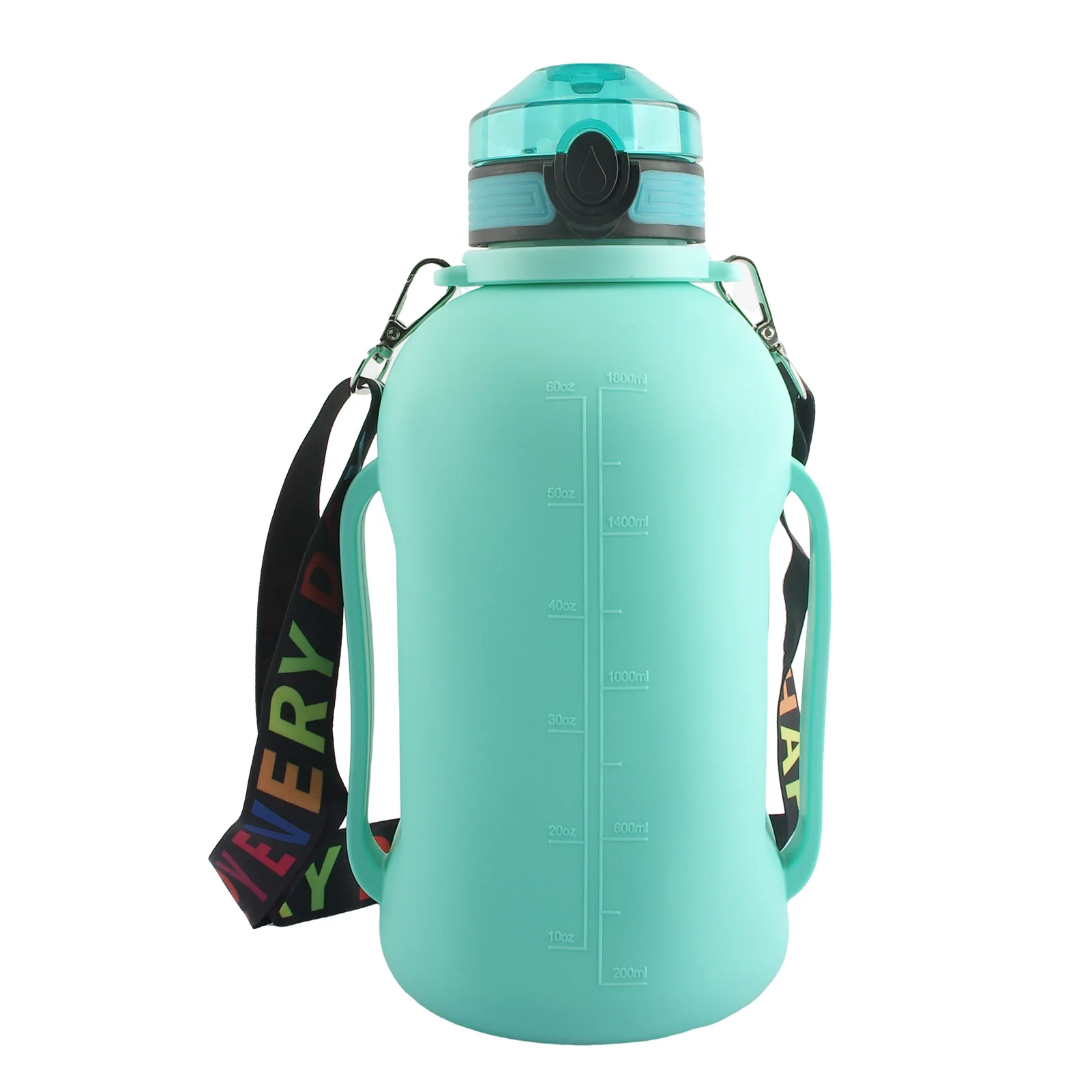 Collapsible Water Bottle 2000ml Motivational Water Bottles with Times to Drink for Hiking Travel Running Fitness