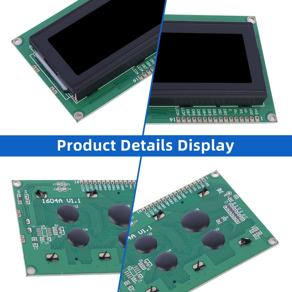 Russian BTN Black Film Red 1604A Character LCD Module 04*16 Voltage 5V 3.3V Optional 3.6 Inches ST7066U Multi Language Module