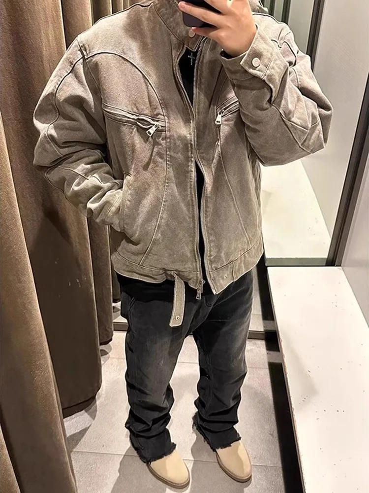 

ort Waed Denim Jaet Men's Spring Autumn Trendy Brand Haome High-End Feeling Casual Retro Workwear Jaet