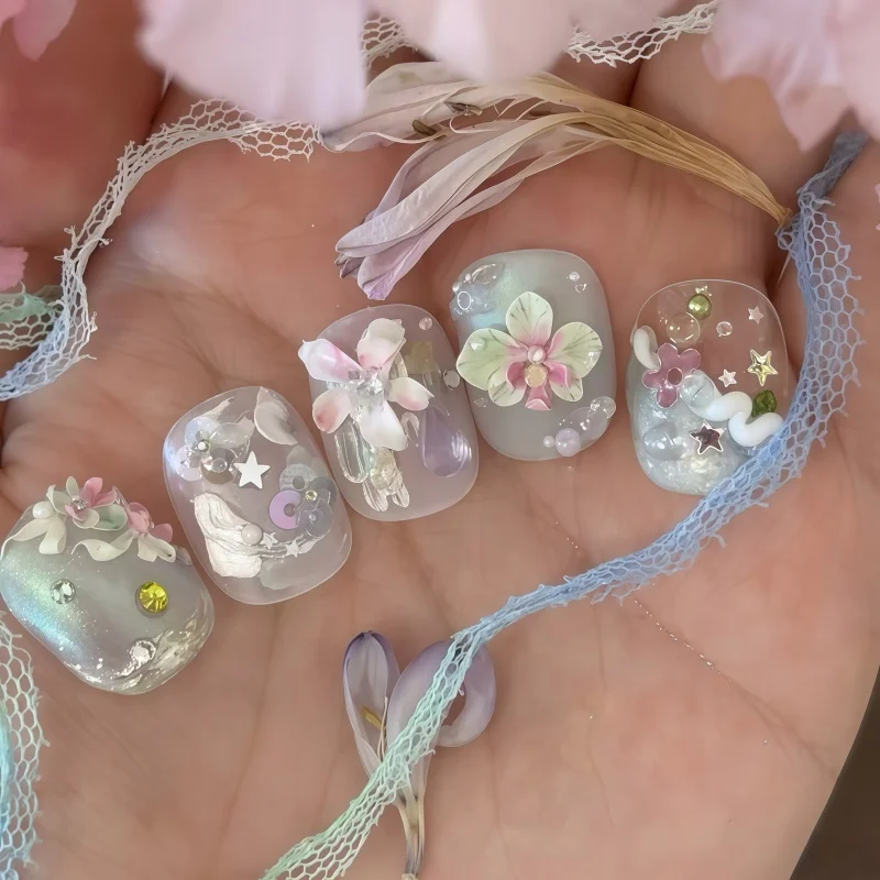 A Butterfly Orchid Ice Flower Butterfly Carved Relief Ocean Flower Exquisite Three-Dimensional Nail Decoration Nail Mold