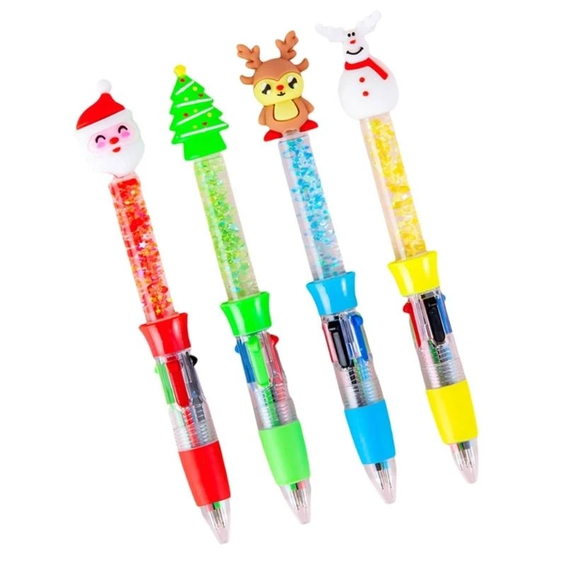 Multicolor Pen 4Pcs 4 Color-in-1 Write Smoothly for Student Adult Writing Stocking Fillers School Office Writing Tool 