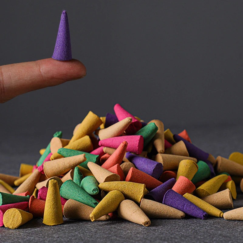 1Pack Backflow Incense Cones Pack of 60 Mixed Flavor Natural Incense Floral Lavender Sandalwood Aloes Aromatherapy