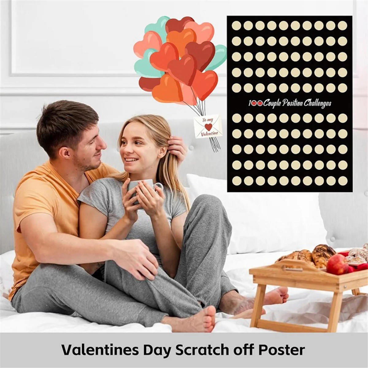 The Love Game Scratch Off Poster Game para parejas Regalos del Día de San Valentín Póster de pared Regalo para ella y para ella, CALIENTE