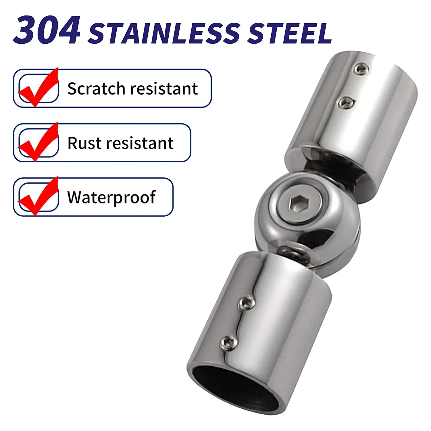 ABJI-2PCS Curtain Rods Corner Connector, Adjustable Curtain Rod Corner Connector For 1 Inch Bay Window Curtain Rods