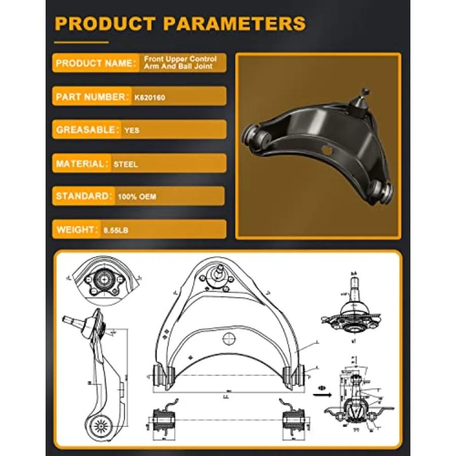 10 قطعة مجموعة طقم التعليق الأمامي ذراع التحكم السفلي ذراع التحكم العلوي الداخلية الخارجي التعادل قضيب نهاية ضبط كم استبدال ل Chev #2