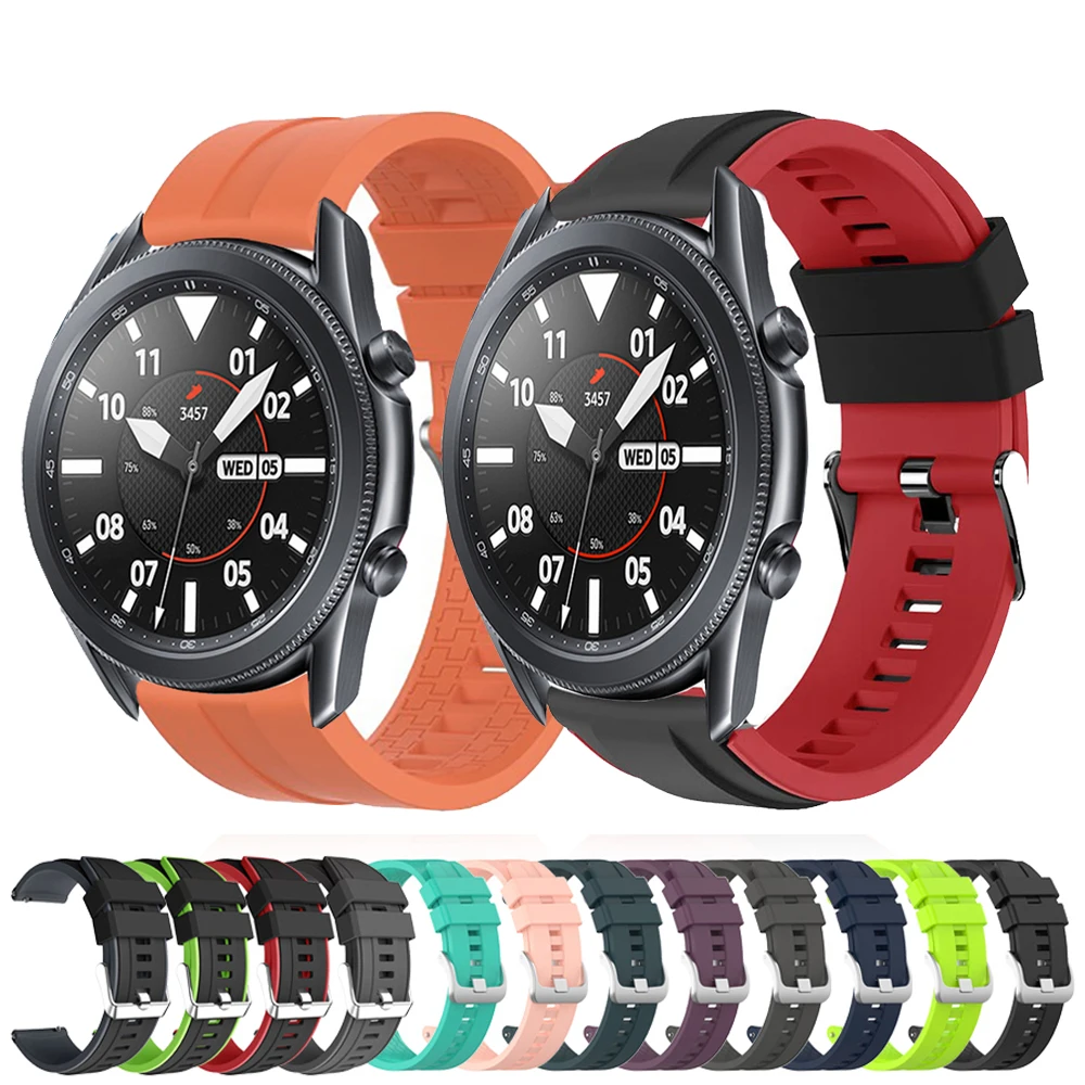 

20/22mm Silicone Watchband For Samsung Galaxy Watch 3 41mm 45mm Strap Sport Bracelet Band For Galaxy 42mm 46mm/Gear S2 S3 Watch