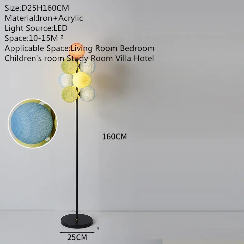 8M Contemporary Floor Lamp Luxury Creativity Living Room Bedroom Children's room Study Villa Hotel Decoration Standing Light