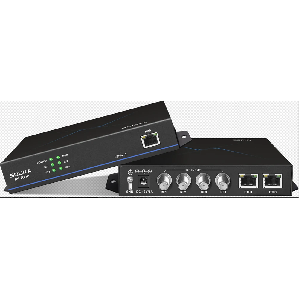 4 Channel Tuner to ip DVB-S/S2 DVB-C ATSC DVB-T/T2 tdt   IPTV catv TV System Equipment,tuner Digital Receiver Gateway rf to ip