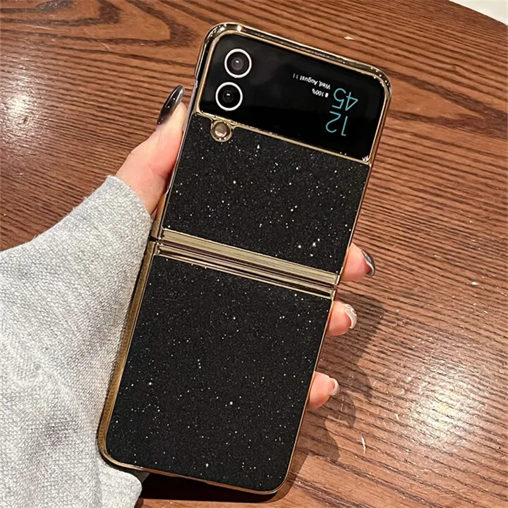 

Чехол для телефона Samsung Z Flip4 Z Flip 3, складной экран, ультратонкий модный гальванический W23flip, усовершенствованный блестящий защитный чехол