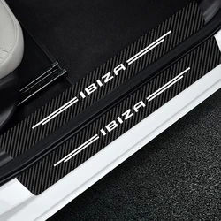 Car Door Sill Threshold Carbon Fiber Sticker Scuff Plate Decoration Waterproof Decals For Seat Ibiza 2021 2018 2016 2014 2013