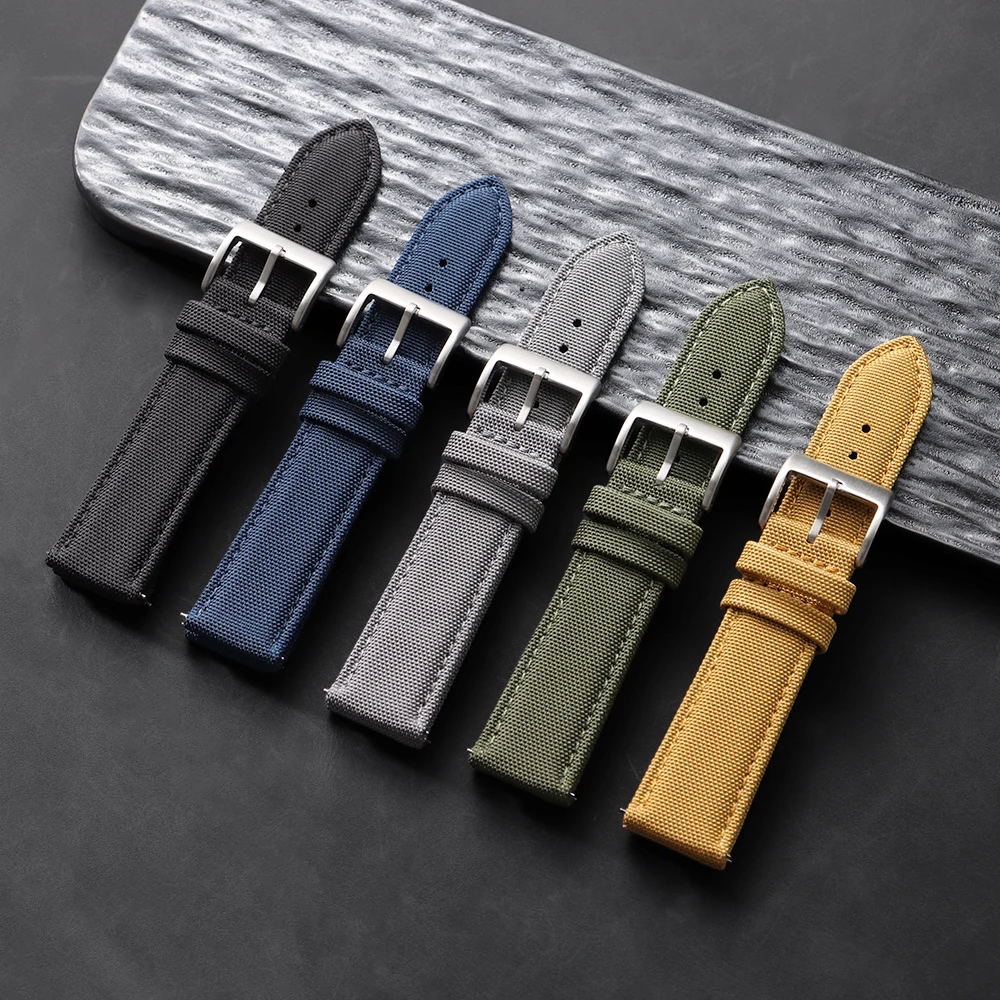 20mm 22mm Segeltuch-Nylon-Uhrenarmband für Omega, Seiko, Rolex Sportgürtel Schnellverschluss Universelles Zweiseitiges Nylon-Armband – Detail 5
