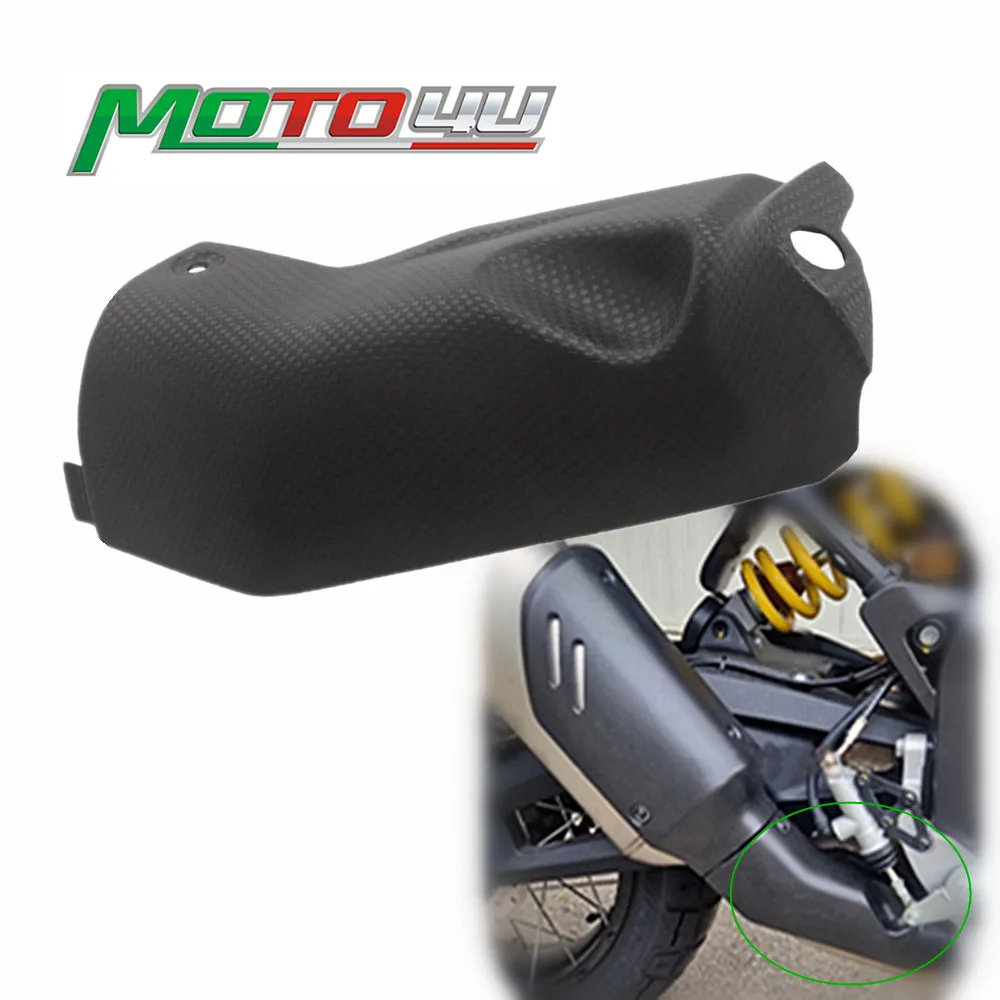 

MOTO4U For Ducati Desert X 2022 Carbon Fiber Exaust Cover Exhaust Muffler Pipe Heat Shield Cover Gloss Motorcycle Modification