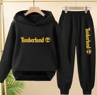 Kids Fashion Brand Letter Print 2pcs Pullover Hoodie+Pants Tracksuits 2-13 Years Boys Girls Casual Outfits Children Clothes Sets