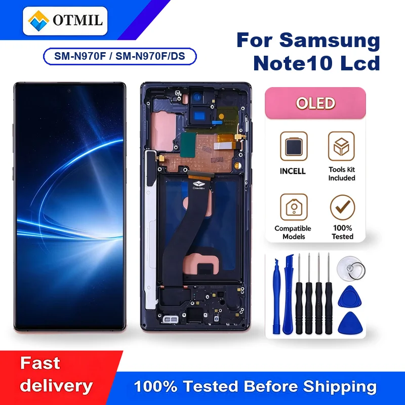 OLED Incell Display For Samsung Galaxy Note 10 N970F Touch Screen Digitizer Assembly Replacement With Tools 6.3 Inch 100% Tested