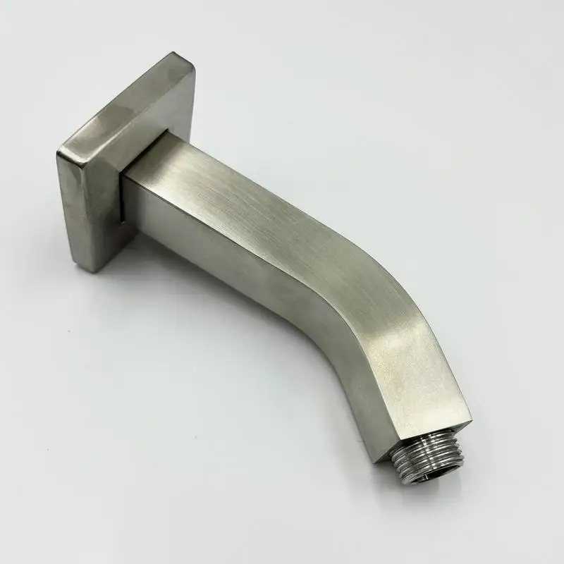 

Square Shower Arm with Flange, 1/2 Inch NPT Tapered Threads, Wall Mount Extension for Rain Showerhead