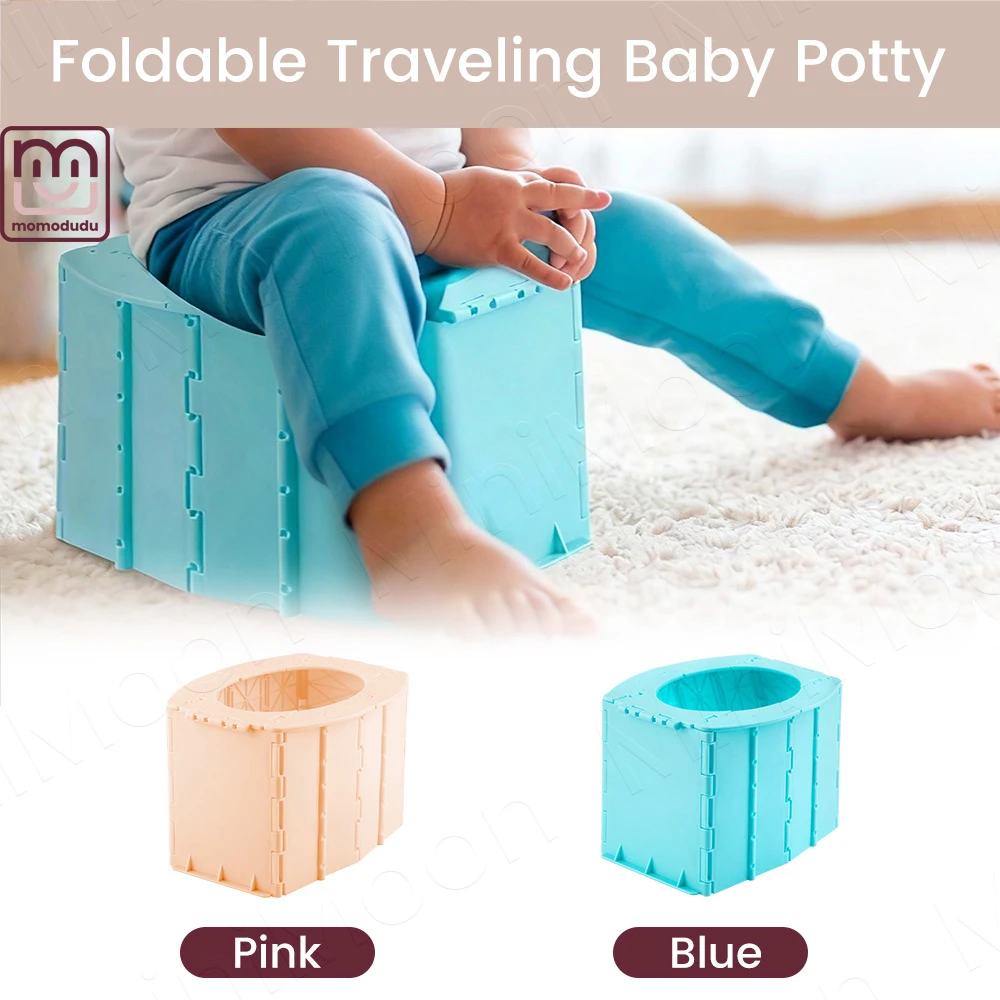 Portable Foldable Travel Potty for Kids, Reusable Washable Toilet Seat for Camping & Hiking