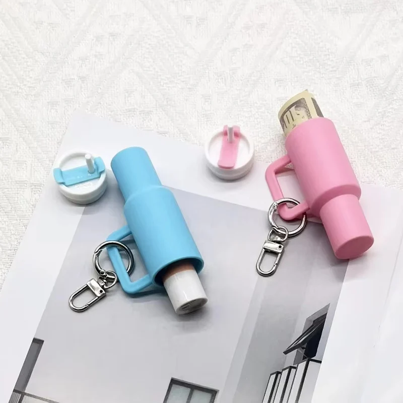 8/3PCS Mini Tumbler Keychain Cute Cup Keychain for Stanley Cup Women Girls School Bag Backpacks Lip Balm Holder Good Party Gift