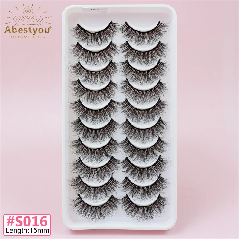 Abestyou 15mm 3d New Mink Fluffy Eyelashes Crisscross Russian Soft Wispy Individual Lashes Bulk Wimper Extensions Benodigheden