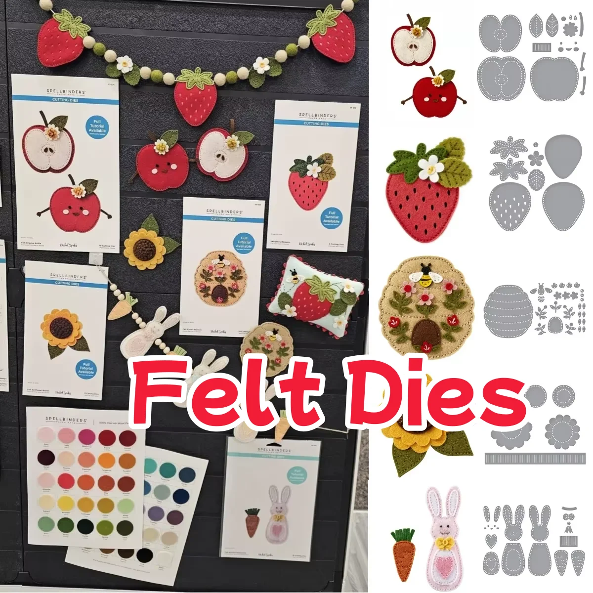 

Felt Stitch Create Carrot Apple Sunflower Berry Bloom Beehive Metal Cutting Dies DIY Making Card Scrapbook Embossed Paper Album