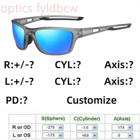 -100 -125 Sports Glasses Customized Myopia Prescription Sunglasses Male Sun Glasses Men Polarized Sunglasses Hyperopia + 100 +75