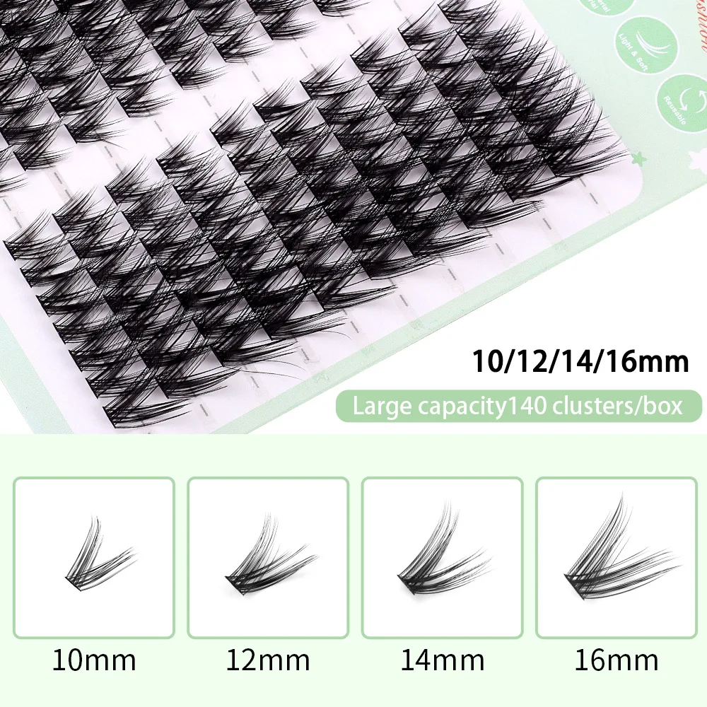 DIY Single Tuft of Hair 140 Tufts 10-16mm False Eyelashes Simulation Curled Thick Eyelashes Spot Wholesale Eye Lashes