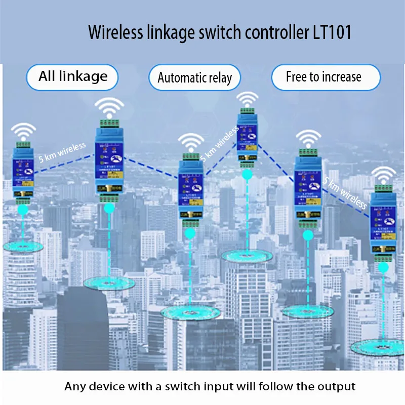 Wireless linkage switch remote controller automatic relay network synchronous transmission signal transceiver module