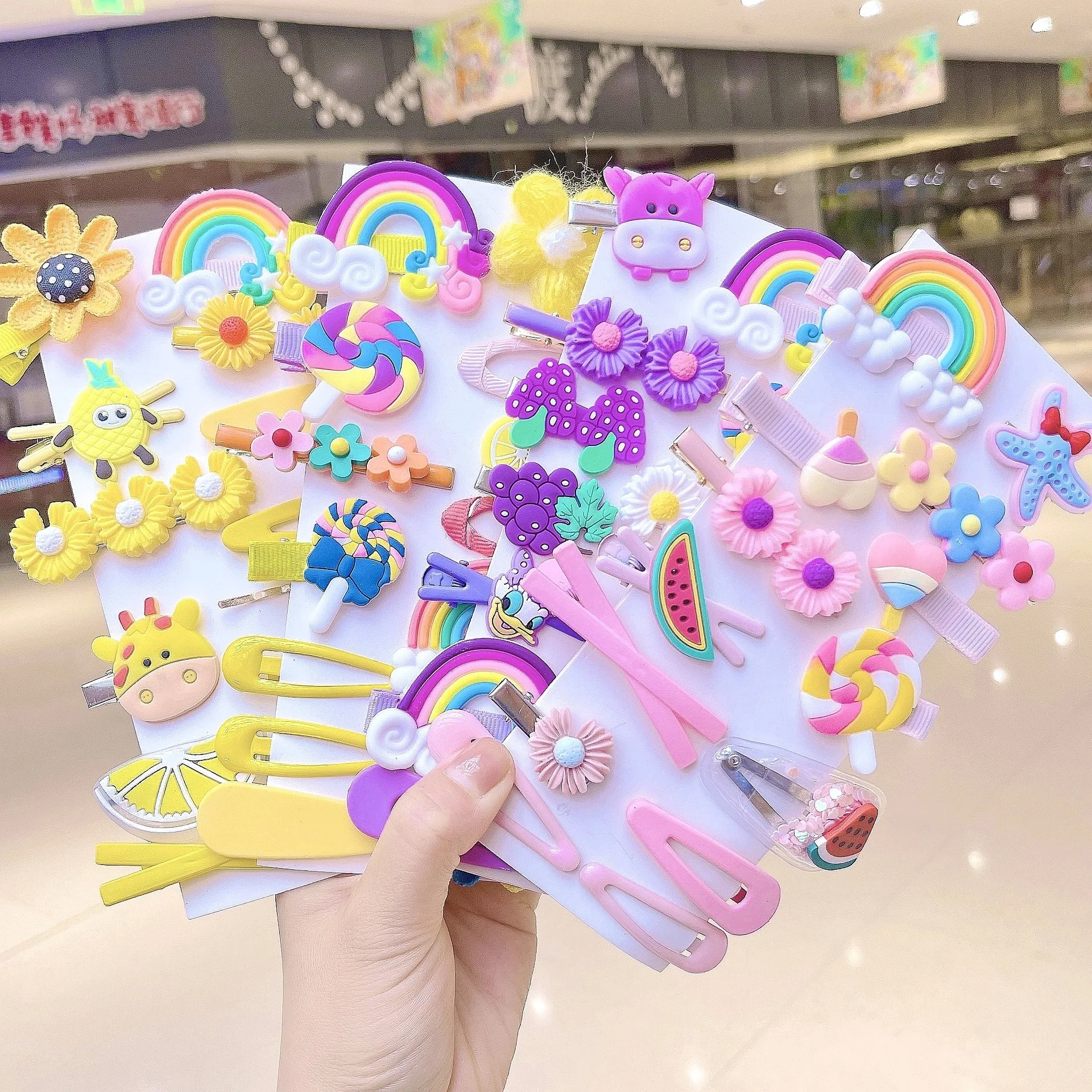 28/42-teiliges Cartoon-Baby-Haarspangen-Set, Blumen- und Frucht-Haarspangen für Mädchen, Haarnadeln für Ponyfrisuren, Kinder-Haaraccessoires – Detail 5