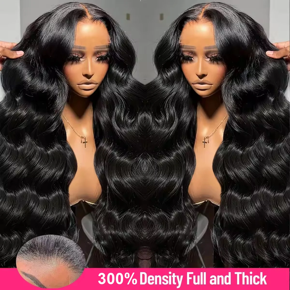 30 40 50 Inch 250 300 Density 13x6 HD Transparent Lace Frontal Wig Brazilian Human Hair 13x4 Body Wave Lace Front Wigs For Women image 2
